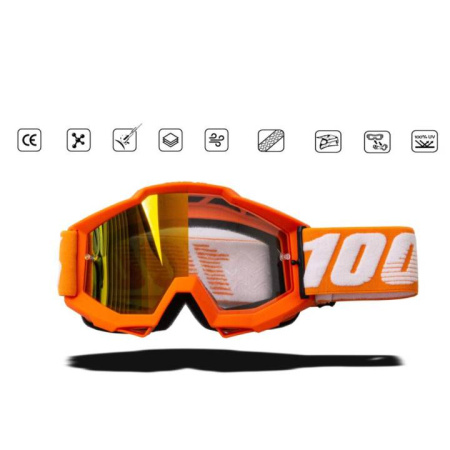 Мотоочки кроссовые DEX (Декс) 100% orange frame Мотоочки кроссовые DEX (Декс) 100% orange frame